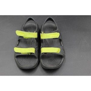 Crocs Unisex Kids Sports Sandals Brown Hook And Loop Iconic Comfort Cut Out 10